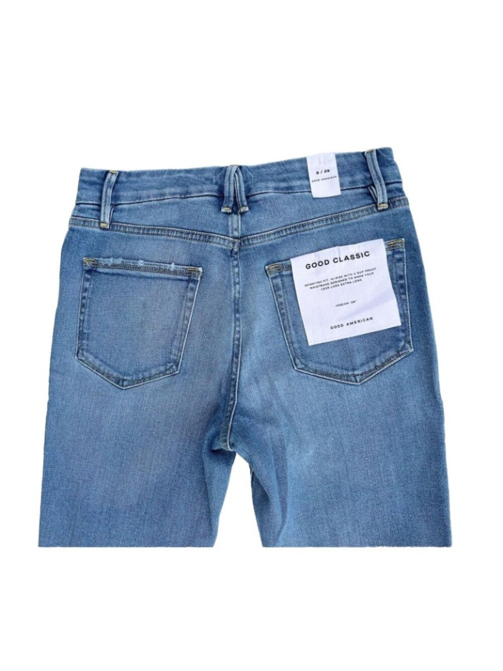 Good American Good Classic Jeans 25 28 29 Indigo 334 High Rise Straight - Picture 12 of 14